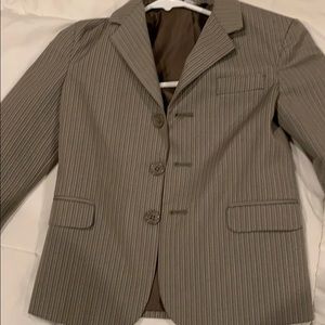 Boys beige and taupe striped blazer